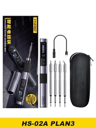 FNIRSI HS-02 Iron Smart Sleep IPS Color Display Screen 100-450℃ Soldering Rework Station PD100W Port