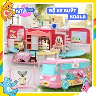 KOALA 72-piece assembled bus toy set with dolls for girls from 3 to 6 years old