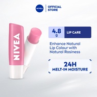 NIVEA Lip Soft Rose Caring Lip Balm Natural Rose Color Shea Butter Natural Oil Moisture (4.8g)