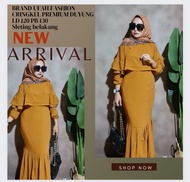 Gamis Bahan Cringkle Model Duyung Terbaru Motif Polos Setelan Wanita Premium WL Kelamby