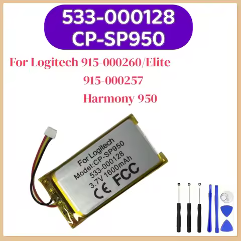 1-2PCS Battery 1600mAh 533-000128 CP-SP950 cp-sp950 For Logitech 915-000257 915-000260 Elite Harmony