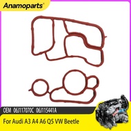 Oil Cooler Gasket Fits For Audi A3 A4 A6 Q5 VW Beetle 06J117070C + 06J115441A