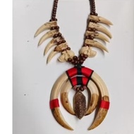 Tribal fang necklace shield variation