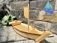 Thuyền gỗ sushi sashimi 55cm trang trí decor BBQ Buffet