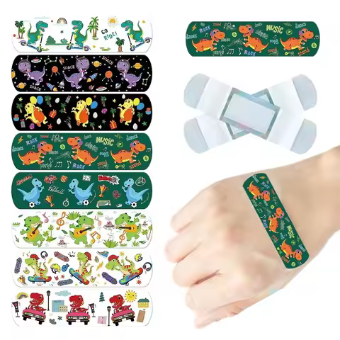 40pcs/set Cartoon Band Aid Kawaii Dinosaur Pattern Plasters for First Aid Strips Adhesive Bandages W
