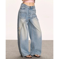 :: WEN.WORKROOM: Asymmetrical Deconstruction Denim Wide Pants