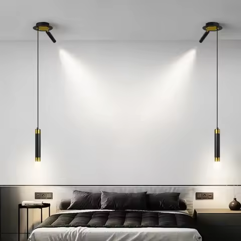 Modern Led Pendant Lamp Bedroom Bedside with Rotatable Spotlight Living Room Kitchen Reading Lightin