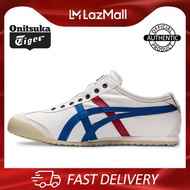 ONITSUKA TIGER MEXICO 66™ SLIP-ON (น้ำเงิน/สีแดง/สีขาว) รองเท้าผ้าใบแบบสวมลำลองสไตล์เรโทรคลาสสิกเหมาะสำหรับผู้ชายและผู้หญิงและคู่รัก 1183A360-121