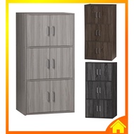 [OneHome] 3 Tier Shelf Cabinet Cupboard Wood Rack File Door Book Study Rak Kabinet Fail Buku Almari 