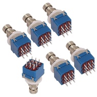 PCB Button 3PDT Guitar Effect Pedal Switch 6PCS Foot Switch On-on Latching 9 Pins True Bypass Blue