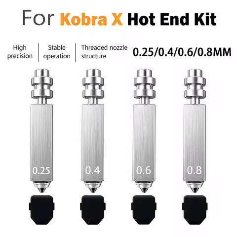 Upgrade Hardened Steel Nozzle For Anycubic Kobra X Hotend Bimetal Nozzle Heating Assembly 0.25/0.4/0