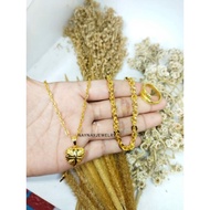 45cm 3in1 coffee broken chain Set (color similar to 24k gold)