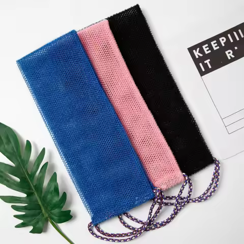 14x77cm African Net Bath Sponge African Net Long Bath Net Sponge Exfoliating Shower Body Scrubber Ba