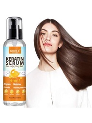 Goiple 3.4fl.Oz/100ml Suero de proteína de queratina Tratamiento de cuidado del cabello con aceite de argán para cabello dañado y seco Producto para cabello rizado Brillo capilar y spray protector térmico y contra el calor, hidratante suavizante y nutritivo para todo tipo de cabello