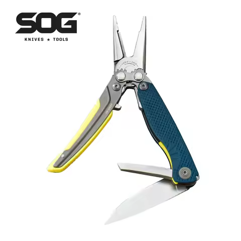 SOG 5-in-1 Compact Multitool | Ultralight EDC Fishing Pliers with Pocket Knife & Multi-Tools - Outdo