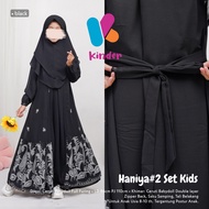 HANIYA #2 Maxi Dress Gamis Syari Set Jilbab Hijab Khimar Ceruti Anak Perempuan Remaja Taggung Umur 8 - 10 Tahun Terbaru Kekinian Berkualitas Motif Bunga - Baju Muslim Anak Perempuan Cewek Bahan Ceruti Babydoll Terbaru by KINDER