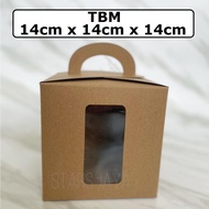 Kraft Box with mica 14 x 14 x 14 cm, Cookie jar Box, Hampers