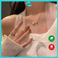 Lovely Yellow Rose Branch Women's Necklace Thin Chain Necklace