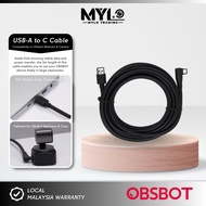 OBSBOT 5 Meters(16ft) USB Type-A to Type-C Male Right Angled Data & Power Cable for Tiny 2 Lite Tiny