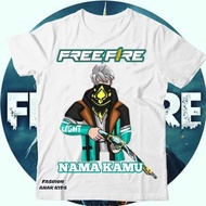 (BISA COD) KAOS BAJU ANAK FF FREE FIRE VERSI CHAR SG RAPPER HIJAU TSHIRT ANAK GAME FREE FIRE FREE NA