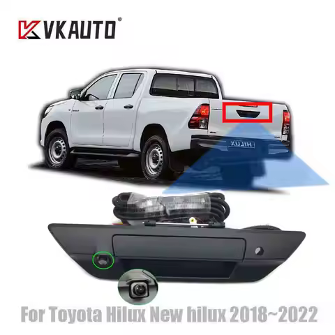 VKAUTO RearView Tailgate Handle Camera For Toyota Hilux 2018 2019 2020 2021 CCD Reverse backup Parki