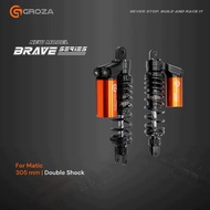 GROZA - BRAVE SERIES 305MM DOUBLE SHOCK | SHOCKBREAKER TABUNG ATAS MATIC (NMAX NEW AEROX) | SUSPENSI