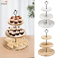 Wood Cupcake Stand 3 Tiers Smooth Wood Cupcake Holder for Kitchen Decor Stable Round Tiered Dessert 