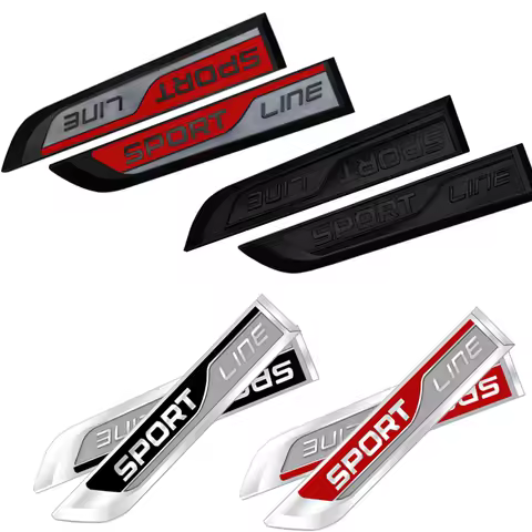 Metal Sport Line Badge 3D Stickers Car Body Side Emblem Decal Car Styling For Skoda Octavia Fabia Ra