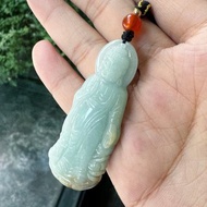 天然冰糯種翡翠阿彌陀佛玉珮掛件