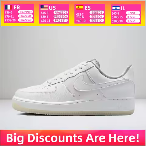 Nike Air Force 1 AF1 White Slip-Resistant, Durable Cushioning Classic Versatile Women's Skate Shoe I