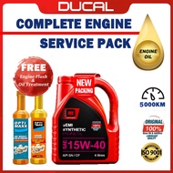 DUCAL  Engine Oil 15W40 API SN/CF 4 Litres ( FREE 1 Oil Treatment & Engine flush ) 15w40 4L MINYAK H