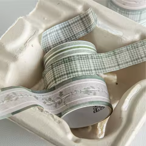 3pcs*2m Cloth pattern Tape set Grid theme Stickers Scrapbook Hand Account Adhesive hand made Diy Jun