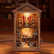 Warm  Retro Wooden Book Nook pressSensitive Lights Wooden Book Nook for Bookshelf, Desk
