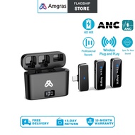 Amgras SoundMeta Ⅲ ANC Microphone wireless Lapel Lavalier for Sing YouTube Facebook Live Stream Vlog