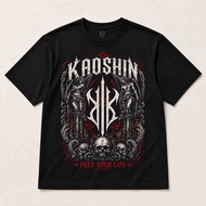 KAOSHIN FALLEN ARCHONS | Gothic Men's Black T-Shirt Angel Skull Metal Streetwear