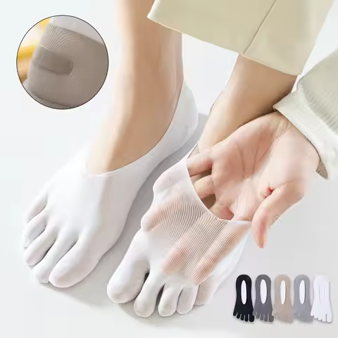 5Pairs Men Toe Socks Sweat-absorbing Breathable Sweat Women Invisible Sock with Fingers Comfortable 
