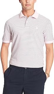 Men's Short Sleeve Coastal Prep Feeder Stripe Pique Polo - Pink - Large