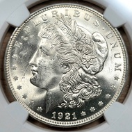 MS63 NGC 美國摩根大洋一圓銀幣 1921 Morgan Dollar 經典老原光 評級幣