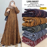 Baju Gamis Jumbo Ld 120 - 140 Lian Maxy Dress Diana Denim Premium By