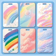 Rainbow Card Holder Slide Cover Student ID Card Meal Card Badge Small Card Work ID Card Holder Acces