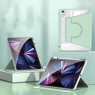 全城熱賣 - 二合一亞克力分離旋轉平板皮套 適用於 iPad Air 13 2025 / 2024 / iPad Pro 12.9 2022 / 2020 / 2021 / 2018（抹茶綠）