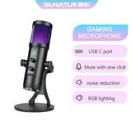SUNATUR ZX-776 USB Microphone Professional RGB Gaming Mic With Mute Noise Reduction For PC Laptop