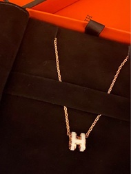 Like Hermes mini pop h necklace blanc x gold 頸鏈