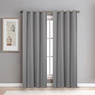 99% Blackout Curtain Sun Blocked Curtain Solid Color With Ring Blackout Plain Curtain (160cm-255cm)