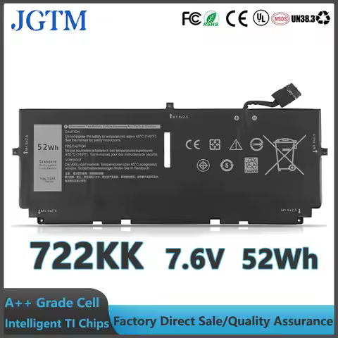 722KK 7.6V 52Wh Factory Price Laptop Battery For Dell Xps 13 9300 9310 9380 (2020) P117g P117g001 Se