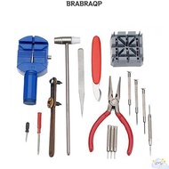 BRABRAA 16Pcs Watch Repair Tool Kit, Plastic + Metal 24 * 20cm Watch Band Disassembly Tools, Differe