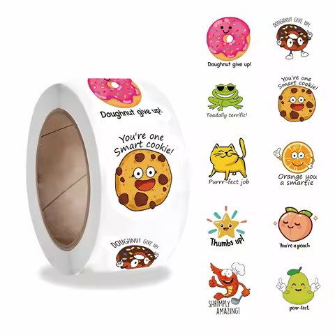 500PCS/roll Cartoon Reward Cat Stickers For School Reward Sticker Encouragement Card Student Station