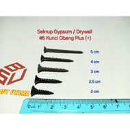 10 gypsum screws 6.3/4 - 1 - 11/4 - 1 1/ 2 - 2 inches (2 to 5 cm/) drywall/ gypsum screws