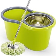 Mop,360° Easy Clean Floor Mop Bucket 2 Heads Microfiber Spin Rotating Head,Bucket Floor Cleaning System Included Commemoration Day