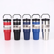 900ml 304 Stainless Steel Handheld Thermos Insulated Vacuum Tumbler Mugater Bottle with Straw Handle
